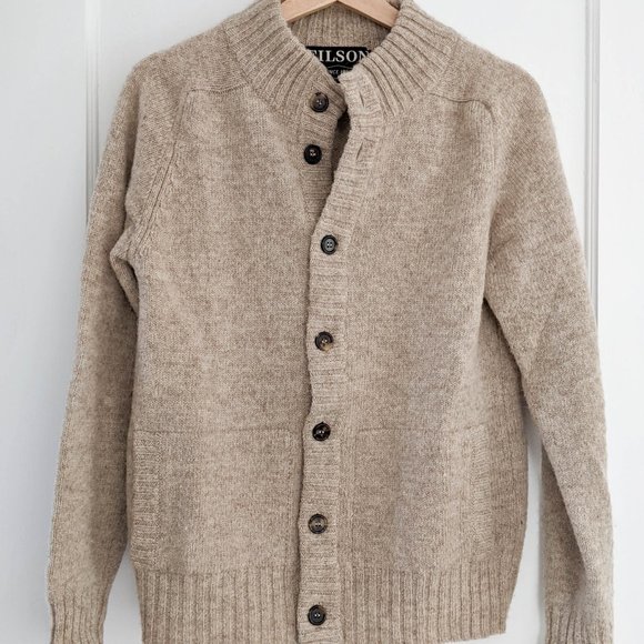 Filson Sweaters - Filson Women's Wool Cardigan Jacket - Natural Beige - Size XS